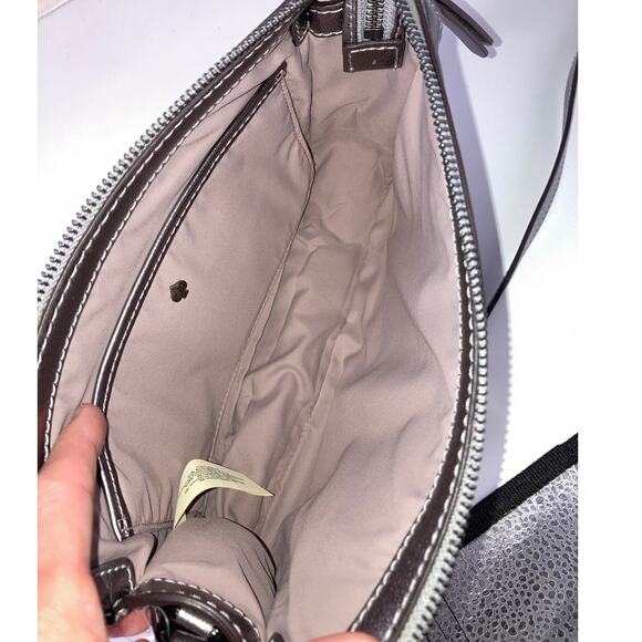 KATE SPADE NWT, PEWTER METALIC LEATHER WOMENS CROSSBODY BAG - Picture 8 of 12